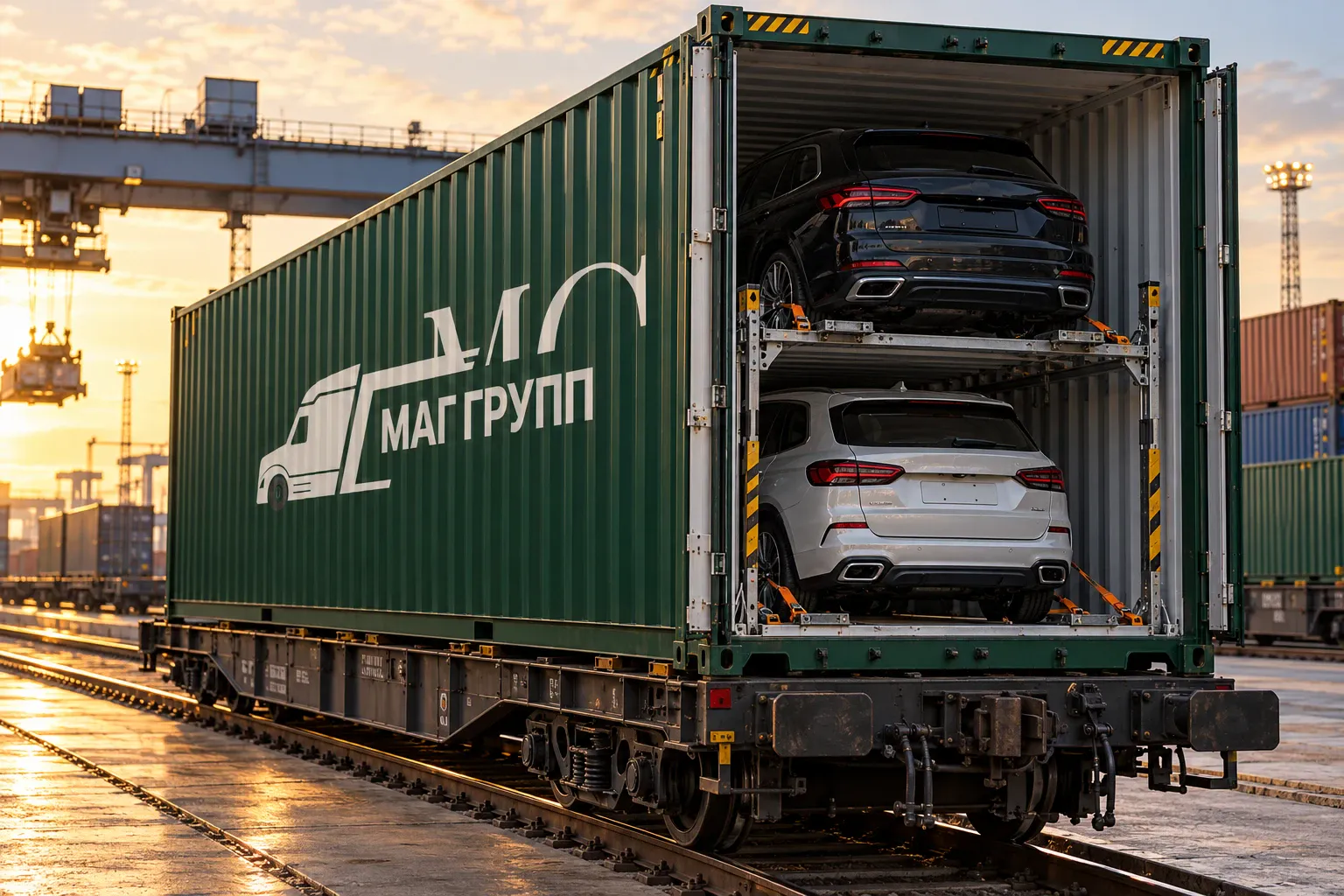 ЖД контейнер — перевозка автомобилей МАГ ГРУПП